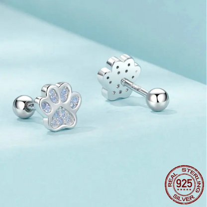 Delicate Paw Earrings – 925 Sterling Silver Earrings