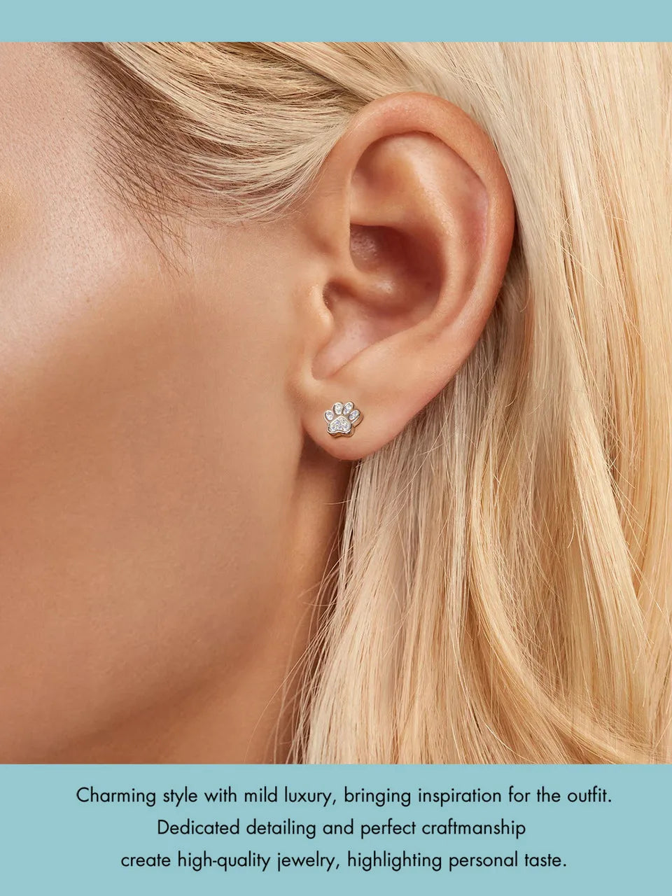 Delicate Paw Earrings – 925 Sterling Silver Earrings