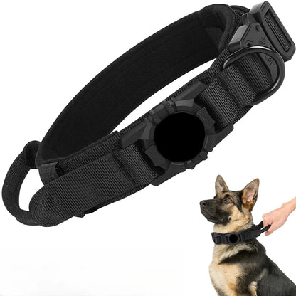 Adjustable Pet Collar with AirTag Case – Durable Nylon Design with Secure Metal Buckle