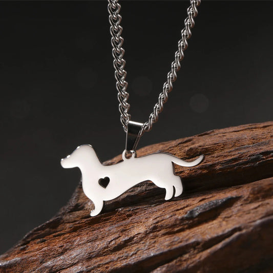 Dachshund Charm Necklace – Stainless Steel Pendant