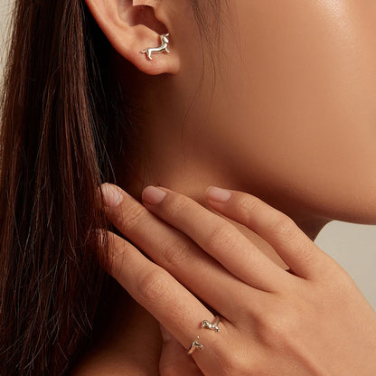 Dachshund Love Ring – 925 Sterling Silver Adjustable