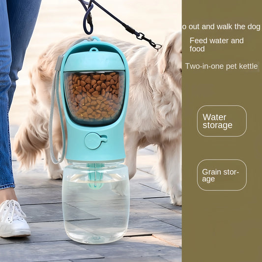 2-in-1 Portable Pet Water Bottle & Feeder Bowl