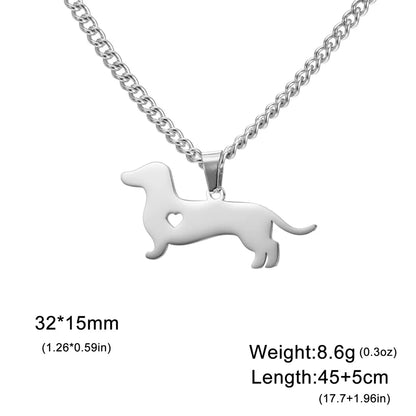 Dachshund Charm Necklace – Stainless Steel Pendant