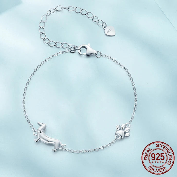Sterling Silver Dachshund Bracelet