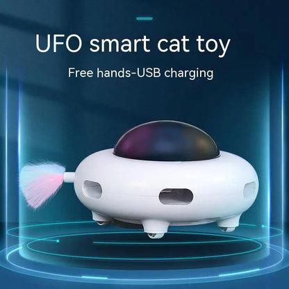 UFO Smart Cat Teaser – Interactive Feather Toy