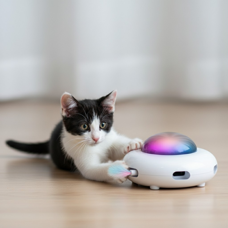 UFO Smart Cat Teaser – Interactive Feather Toy