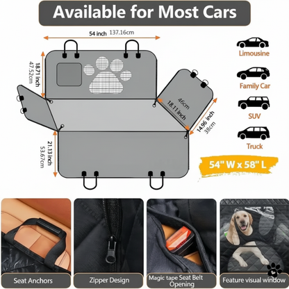 Dog Car Seat Protector – Durable, Waterproof & Secure Pet Travel