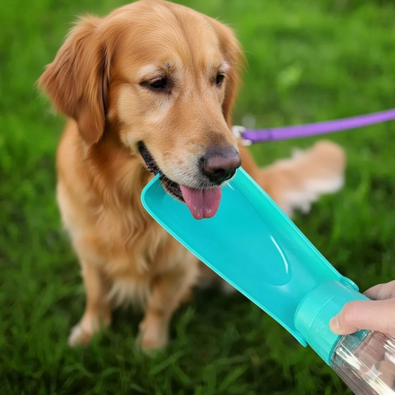 Portable Pet Water Bottle – Foldable Travel Bowl for Dogs & Cats