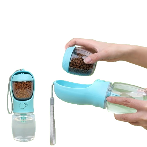 2-in-1 Portable Pet Water Bottle & Feeder Bowl